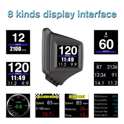 Multi-function HUD Gadget OBD2+GPS On-board Computer A-pillar Trim Install RPM Turbo Oil Pressure Water Temp GPS Speedometer