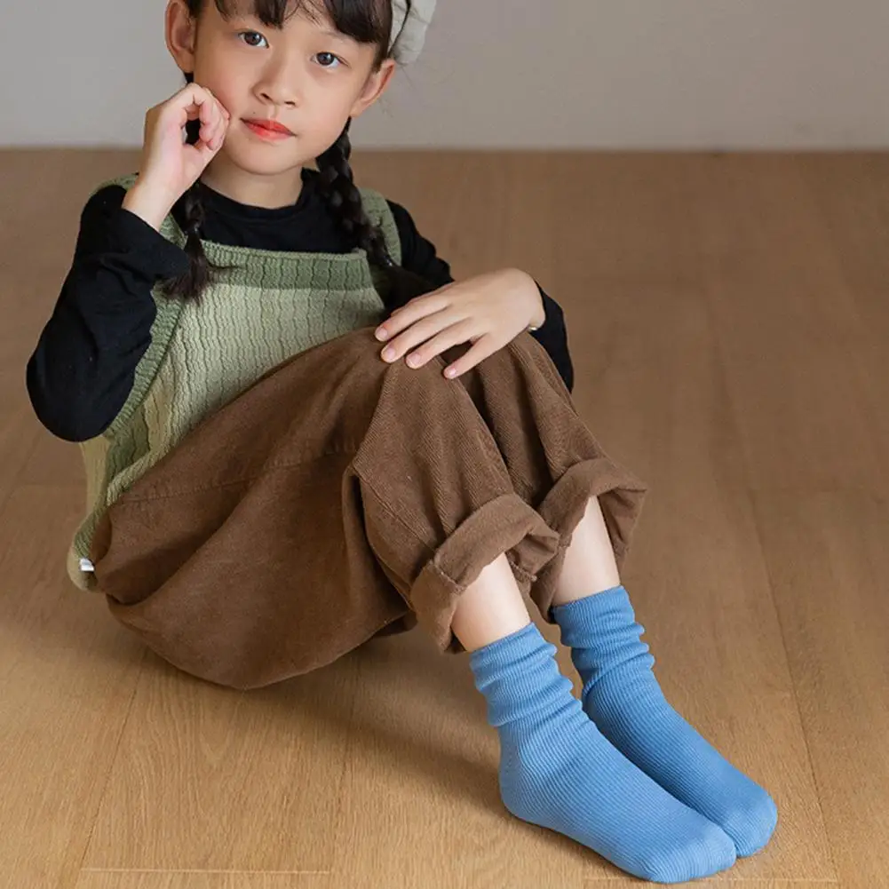 Thermal Socks 1 Pair Trendy Fleece Lining Autumn Winter  Girls Boys Snow Boots Socks for Daily