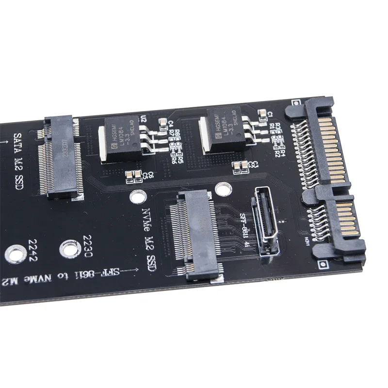 SSD 어댑터 M.2 NVME M 키-SFF-8611 + M.2 SATA B 키-SATA는 2230 2242 2260 2280 M2 SSD Oculink 라이저 확장 카드를 지원합니다.