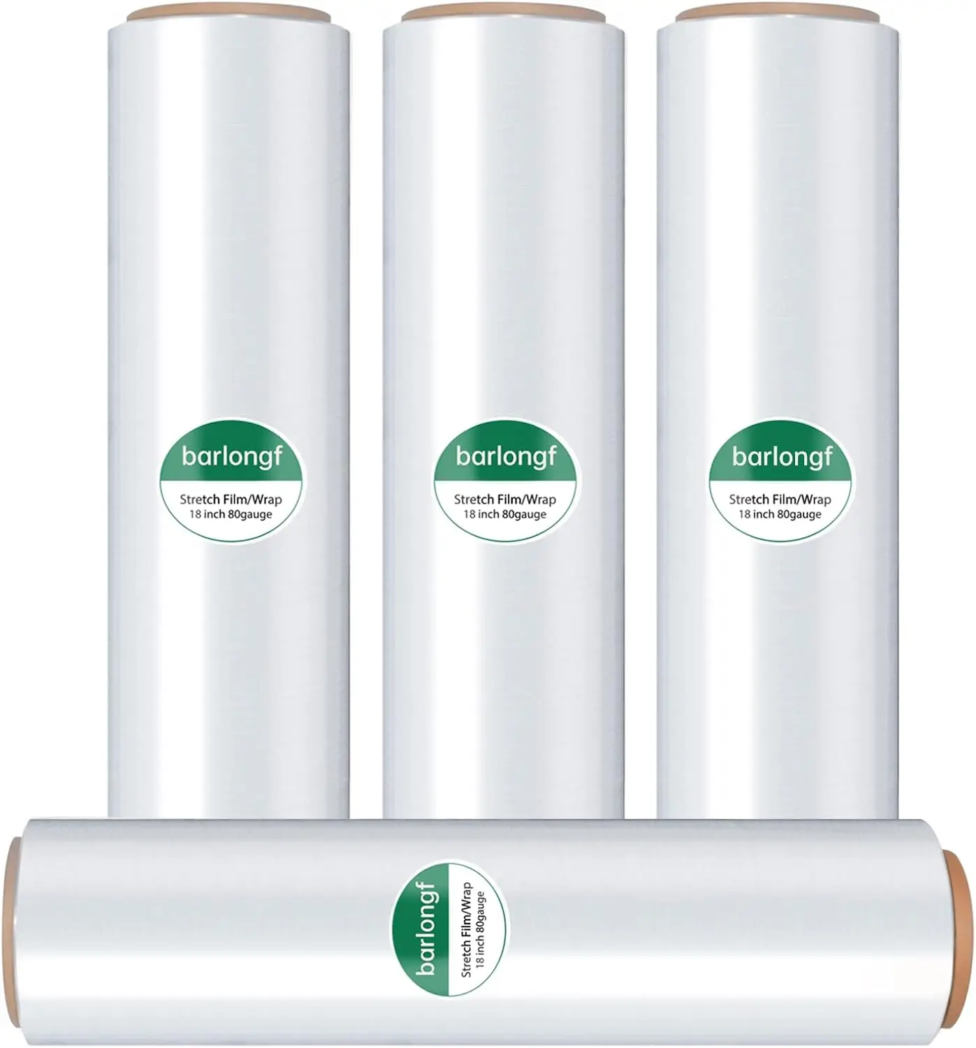 

Stretch Wrap Roll 18" x 1,500ft, 80 Gauge – Clear Plastic Wrap for Moving, Packing, Pallet & Furniture – Heavy Duty Shrink Wrap