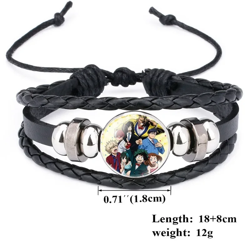 Anime My Hero Academia Cosplay Costume Gems Cowhide Bracelet Wristband Bracelet Jewelry Gift Hand-woven Adjustable Hand Strap