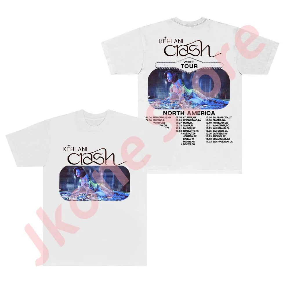 Kehlani Crash World Tour Merch T-Shirts Summer Unisex Fashion Casual HipHop Crewneck Short Sleeve Tee