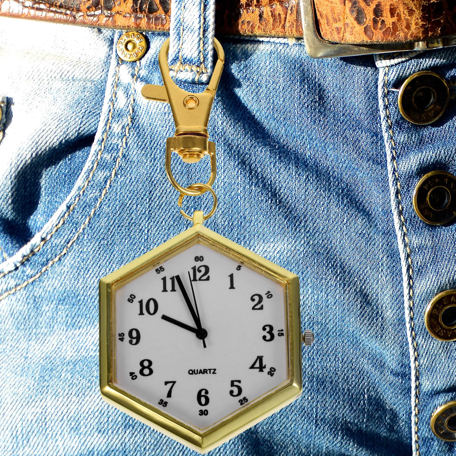 Reloj de cadena alta Reloj con colgante hexagonal creativo No es fácil de dañar Elegante regalo de cumpleaños para el día de la enfermera