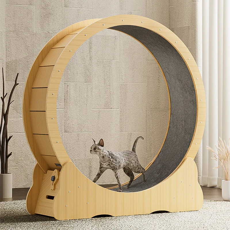 

Custom Logo Interactive Anti-depression Fiber Board Wooden Pet Tread Exercise Running Wheel Cat Pet Dog Fun Treadmill Toy