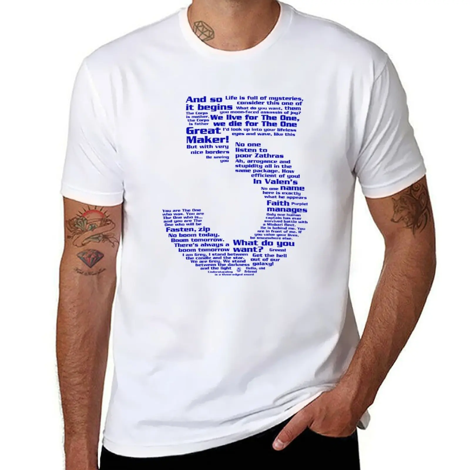 

Babylon 5 Quotes - Blue T-Shirt man t shirt cotton t shirts for man cotton soft T-Shirt