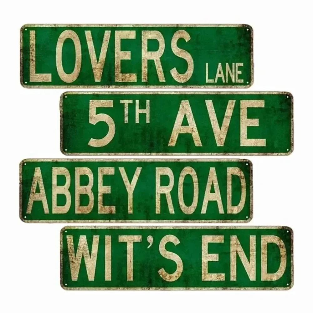 Vintage Metal Tin Sign Lovers Lane Retro Street Wall Decor Rustic Street Signs Abbey Road Street Signs Park Scenic Country