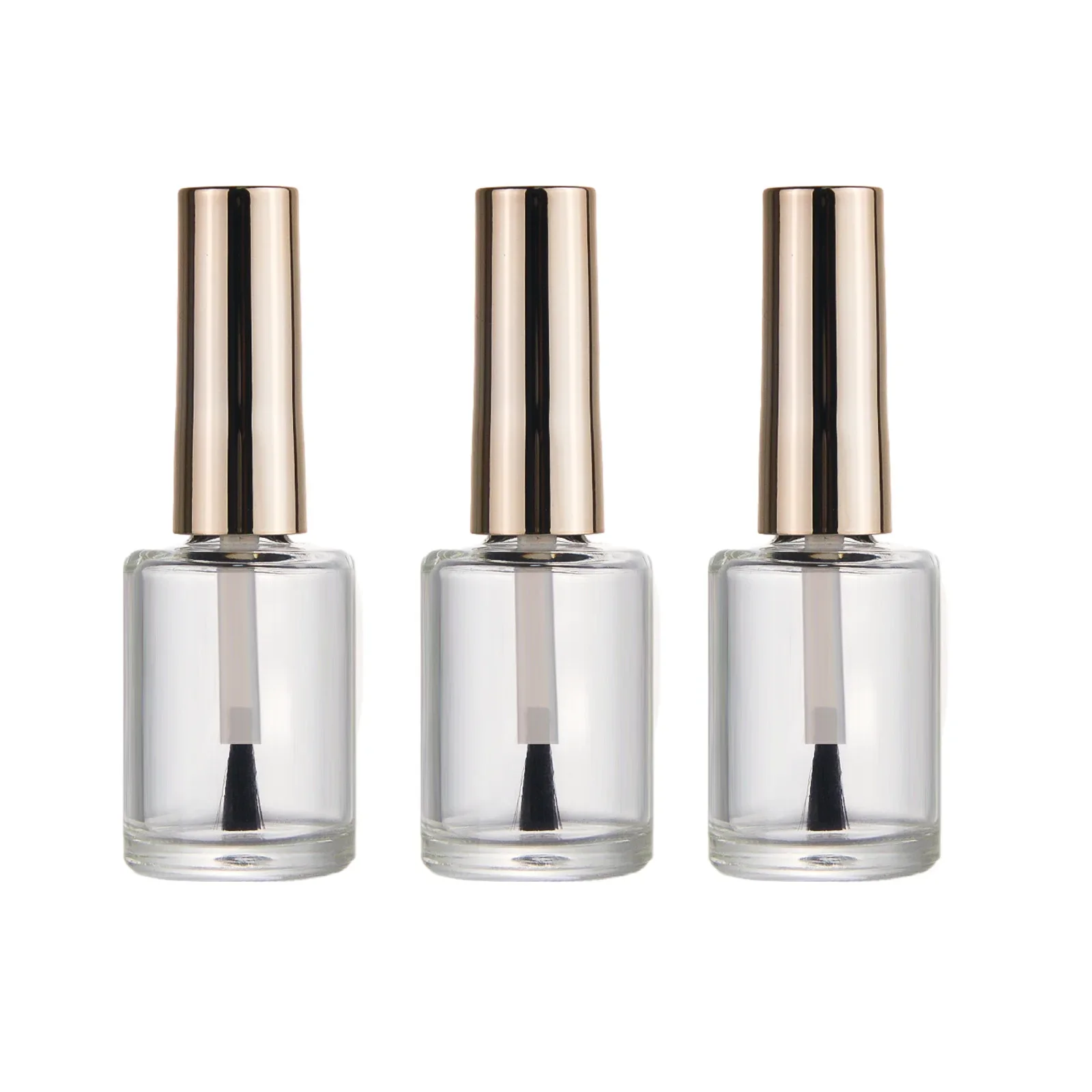 10/15ml Empty Transparent Glass Nail Polish Bottle Empty With Lid Brush Cosmetic Containers Nail Glass Bottles With Brush