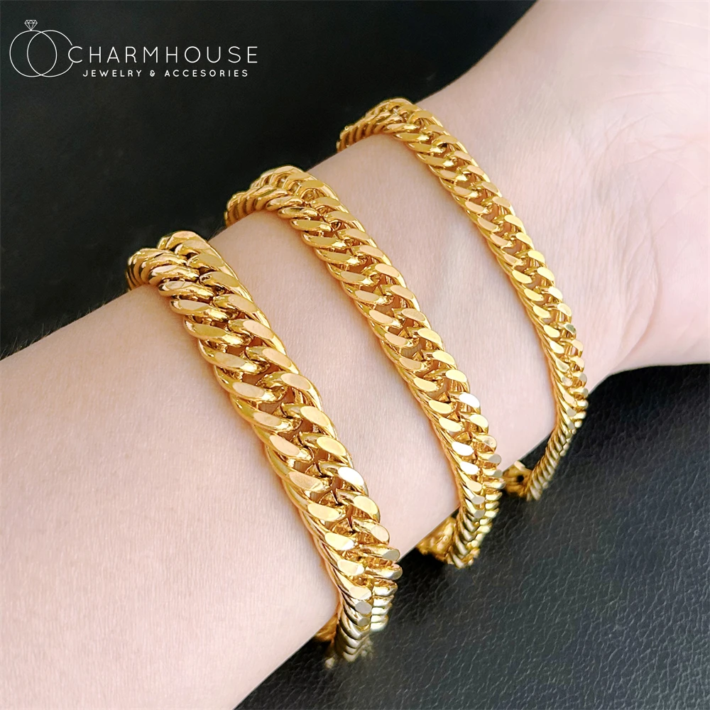 High Quality 6/8/10mm Link Chain Bracelets for Men Women Stainless Steel Hiphop Jewelry Accessories Wristband Pulsera Gifts
