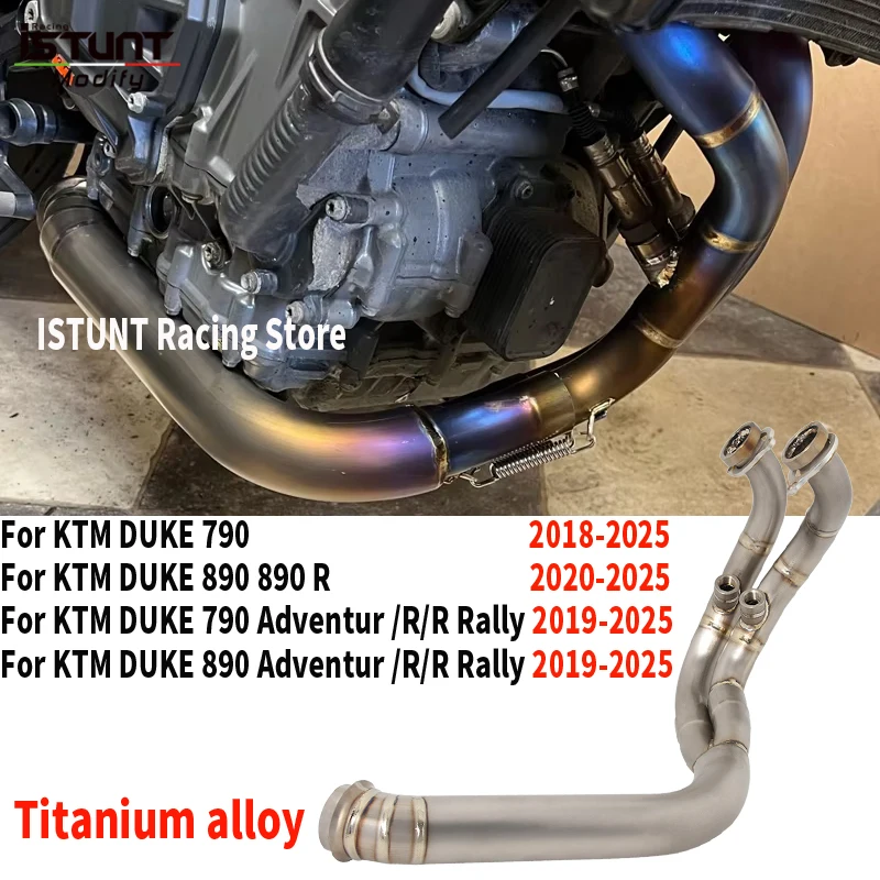 For KTM DUKE 790 890 ADVENTURE R Rally 2018- 2025 Motorcycle Exhaust Escape Moto System Muffler Titanium alloy Front Link Pipe