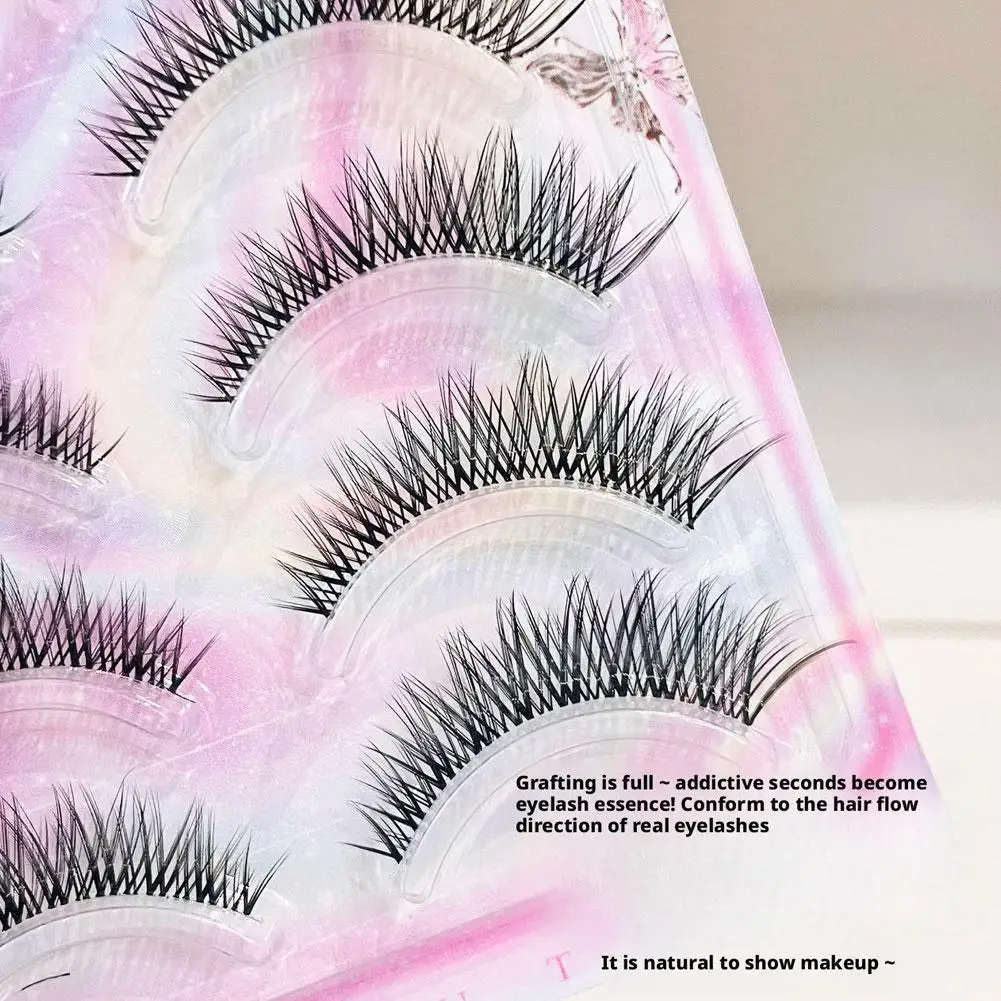 5Pairs 3D Nerz Wimpern Natürliche Falsche Wimpern Flauschigen Streifen Wimpern 3D Gefälschte Wimpern Natürliche Selbstklebende Falsche Wimpern Make-Up-Tools