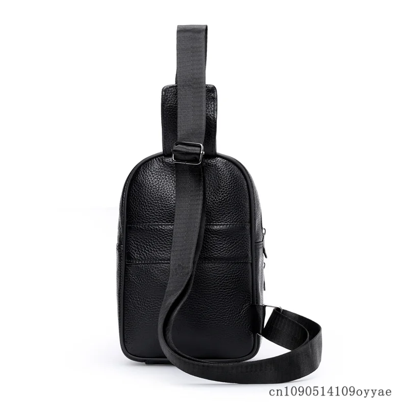 PU Leather Chest Pack Men's Large-capacity Black&Brown Shoulder Bag Business Commuter Men's Crossbody Bag Phone Storage Bag