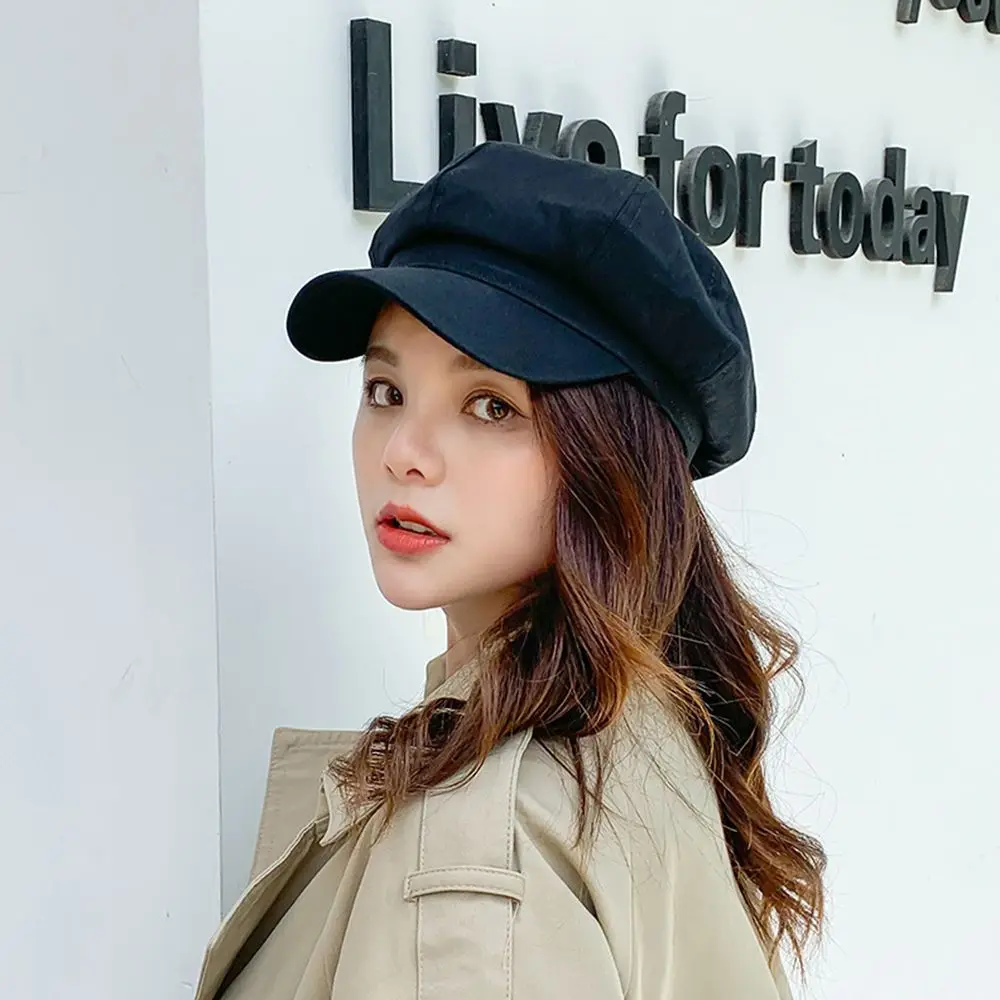 

Breathable Retro Clothes Accessories Cotton And Linen Korean Version Girls Women Newsboy Caps Beret Octagonal Hat Painter Hat