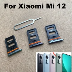 Sim Card Tray For Xiaomi MI 12 12X Sim Card Holder Slot adapter and Micro SD Tray Holder With Free Eject Pin 5G