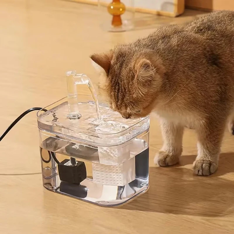 

1500ml Candy Bar Automatic Pet Water Fountain USB Power Cat Water Small Sugar Cube Cat Water Dispenser for Indoor Dog and Cat