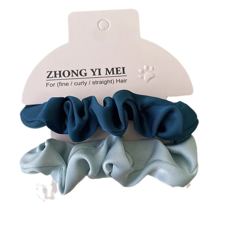 

Women's Scrunchies Solid Color Hair Ties Korean Elegant Office Lady Commute Versatile No Damage Fabric 2Pack