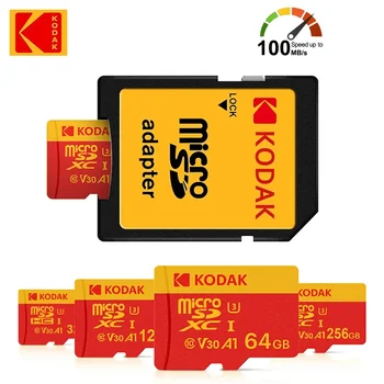 Kodak MicroSD-kaart RODE Geheugenkaart 32GB 64GB 128GB 256GB 512GB Class10 TF Flash Card SDXC U3 V30 4K Hoge Snelheid voor Telefoon