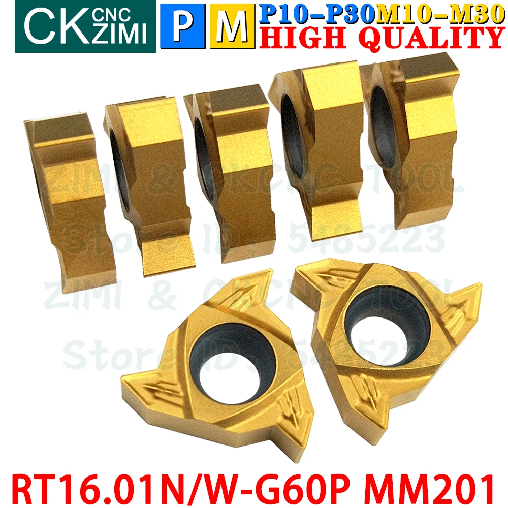 RT16.01N-G60P MM201 RT16.01W-G60P MM201 carbide inserts Left right Internal external thread threaded inserts Tools 16IR 16ER CNC