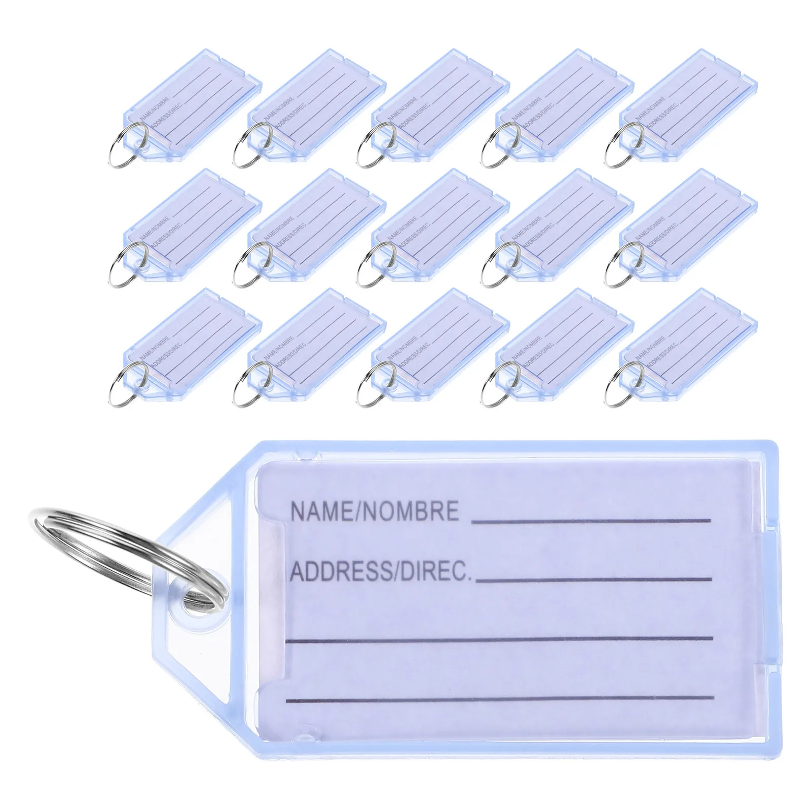 

30Pcs Plastic Key Tags with Label Window Flip Cover for Keys Luggage Bags USB Drive Identification Transparent Key Identifiers