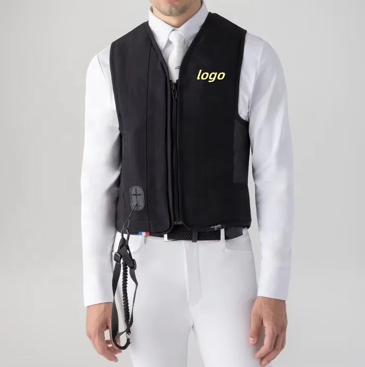 Equestrian riding airbag vest and jacket Durable nylon and elastane material protection Racing model vest view 2