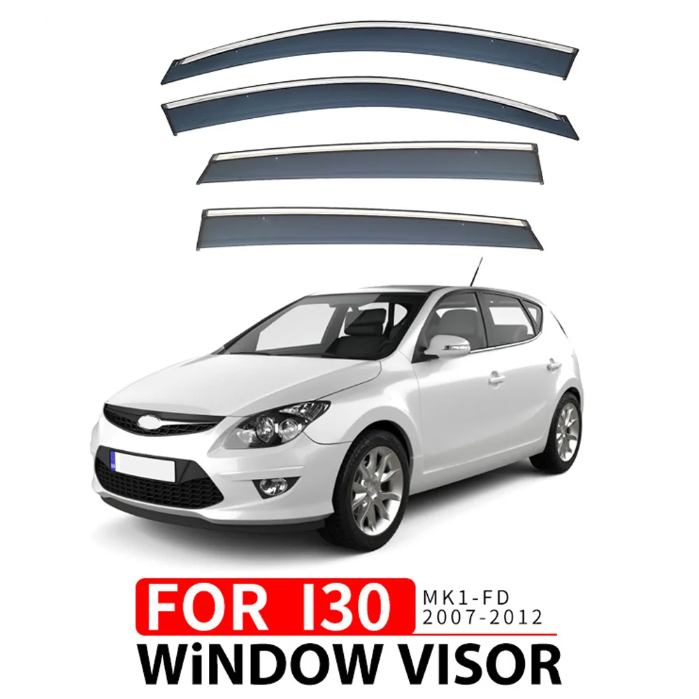 

Chrome Strips Rain Guards for HYUNDAI I30 FD 2007-2012 Window Visor Wind Deflectors Door Visor Vent Shades Ventvisor