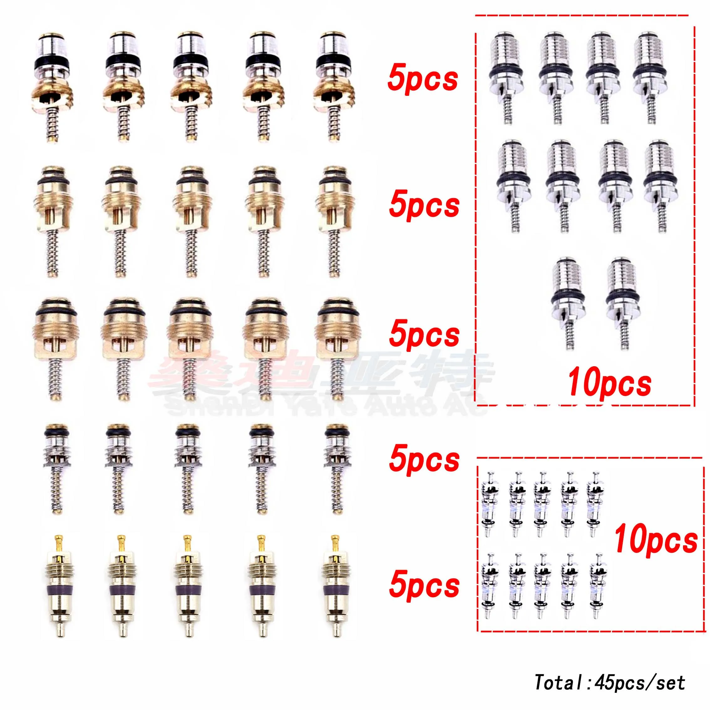 자동차 A/C R134a R12 밸브 코어 키트 메르세데스-벤츠 BMW Audi 폭스 바겐 Sagitar 시트로엥 볼보 뷰익 지프 도요타 혼다 스바루