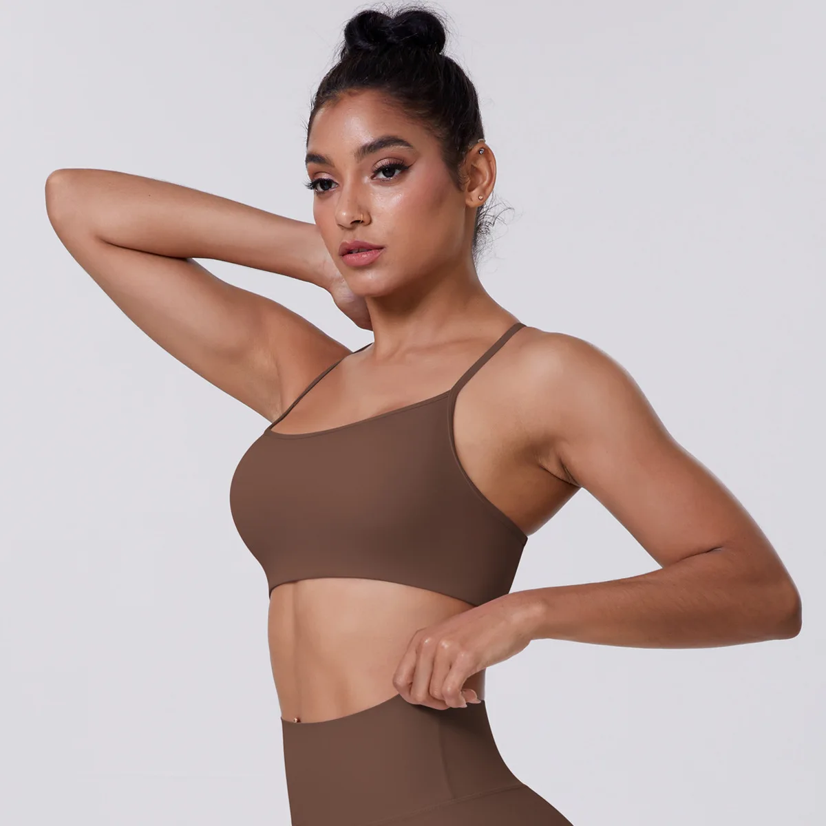 النساء اليوغا الصدرية اللياقة البدنية المحاصيل الأعلى للصدمات حمالات الصدر الرياضية بلون النايلون اليوغا الصدرية رياضة المحاصيل القمم المرأة تنفس الرياضة #5