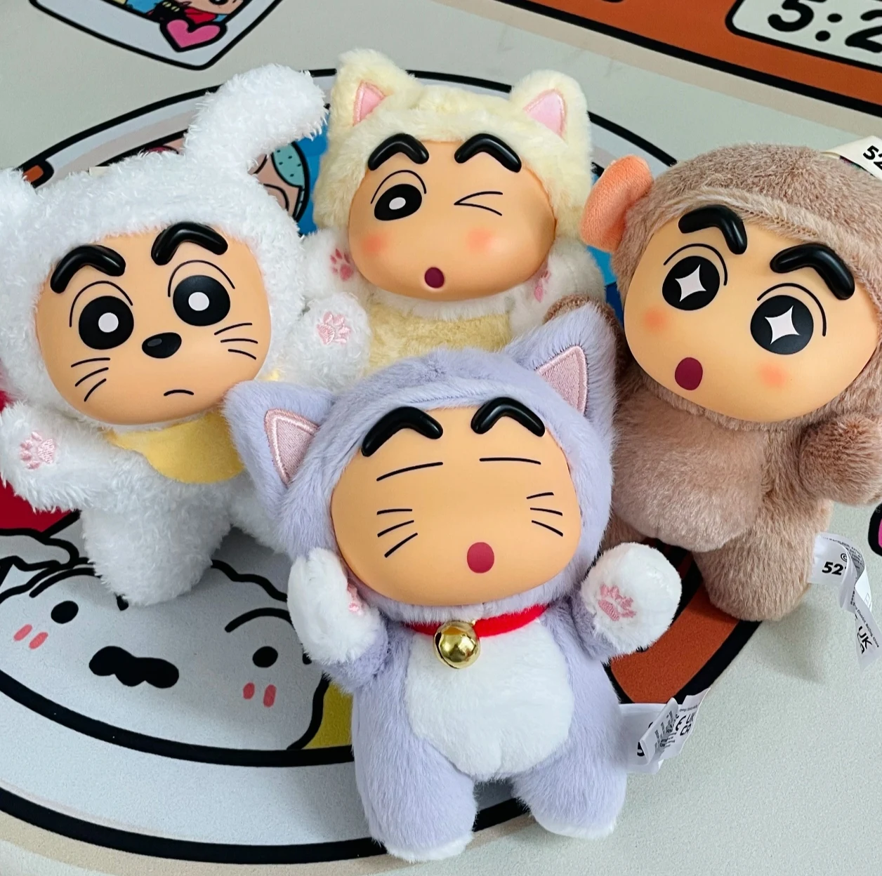 

Crayon Shin Chan Big Tail Vinyl Face Plush Blind Box Cute Fashion Doll Bag Decoration Pendant Anime Peripheral Kawaii Gifts