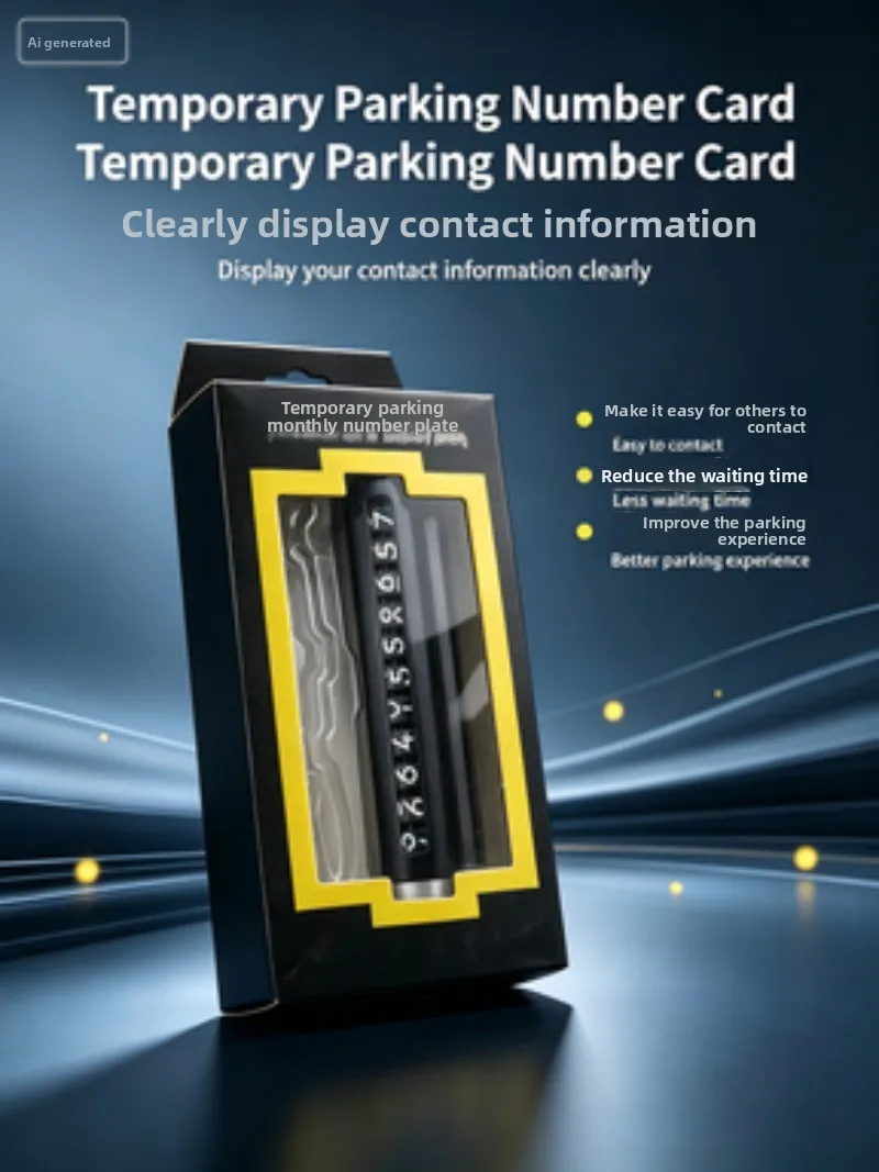 Modern Temporary Parking Number Plate High-Grade Metal Roller Type One-Click Hide Mobile Phone Car