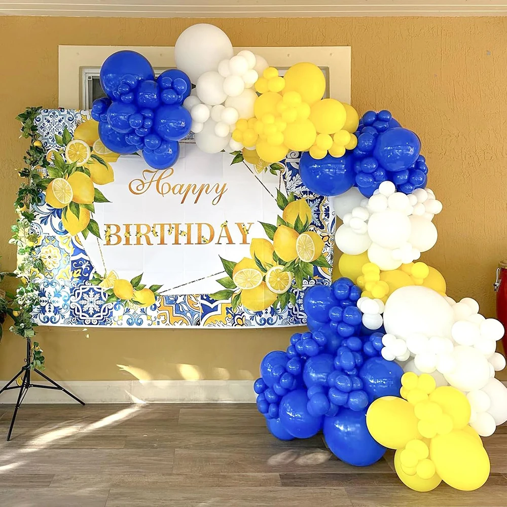 

Комплект королевских синих воздушных шаров, белый, желтый, воздушный шар, гирлянда, арка, день рождения, вечеринка, определение пола, Греймира, украшение для дома, вечеринки, Globos