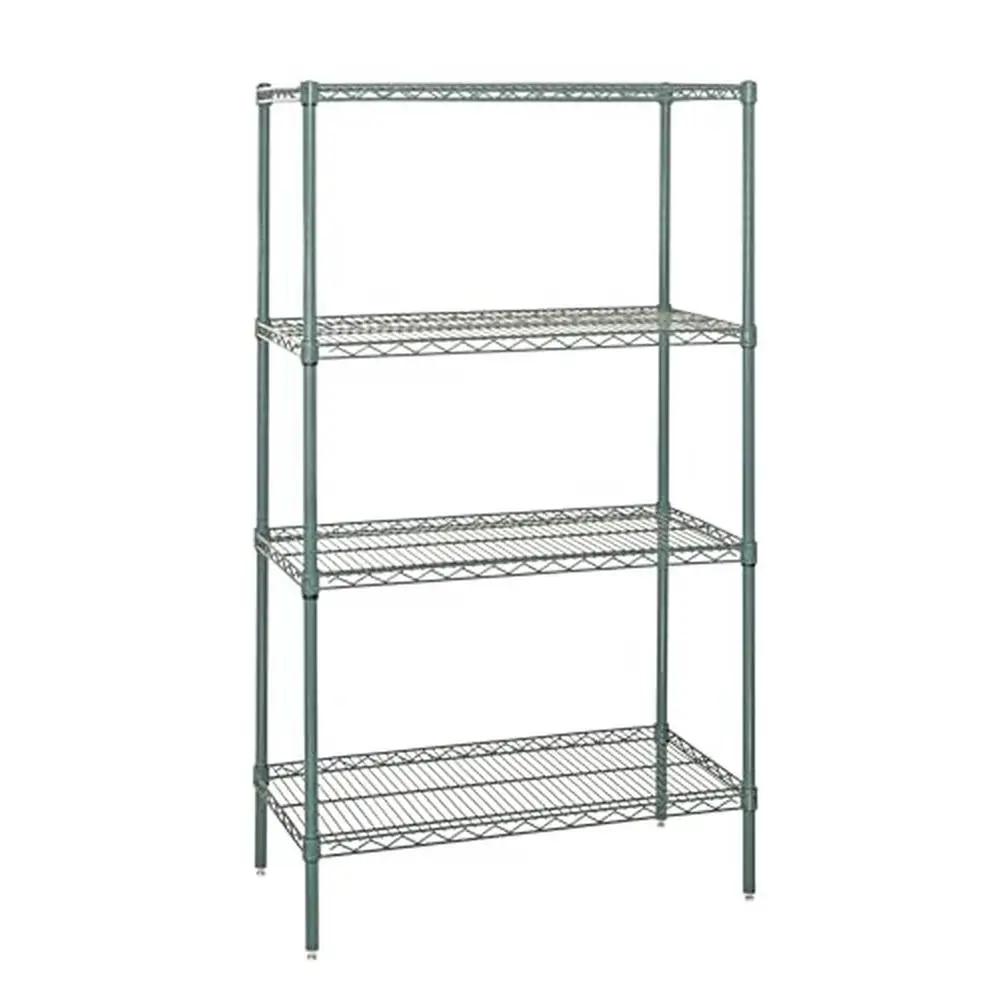 

Wire Shelving Starter Kit 4 Shelves 4 Posts Industrial Storage 600-800lbs Capacity NSF Certified Easy Assembly Detachable