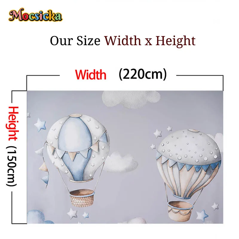 Mocsicka-خلفية التصوير الفوتوغرافي للأطفال ، كرة ساخنة ، سحابة بيضاء ، لوازم الديكور للحفلات ، عيد ميلاد ، استحمام الطفل ، مستلزمات الاستوديو