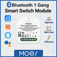 Moes Tuya Smart Bluetooth 1/2 Gang Switch Module DIY Light Breaker Smart Life APP Work with Alexa Voice Control