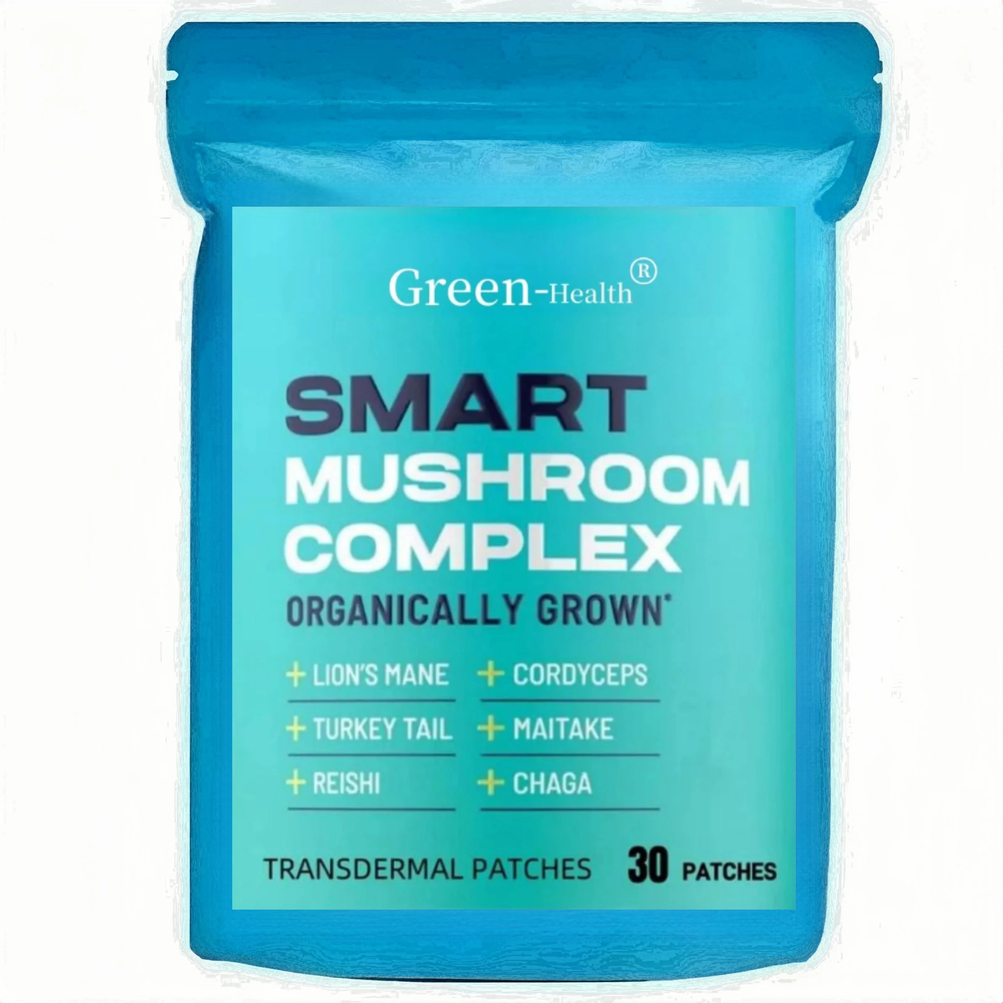 30 Patches Smart Mushrooms Brain Transdermal Patches With Lion's Mane Cordyceps for Memory Focus Energy Immune Support