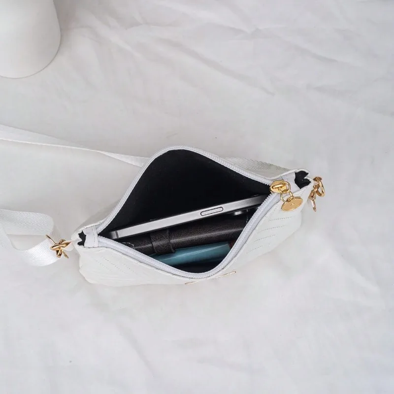 Commuter to work Solid color Low-key flat label Adjustable removable shoulder strap Women's shoulder bag Crossbody bag
