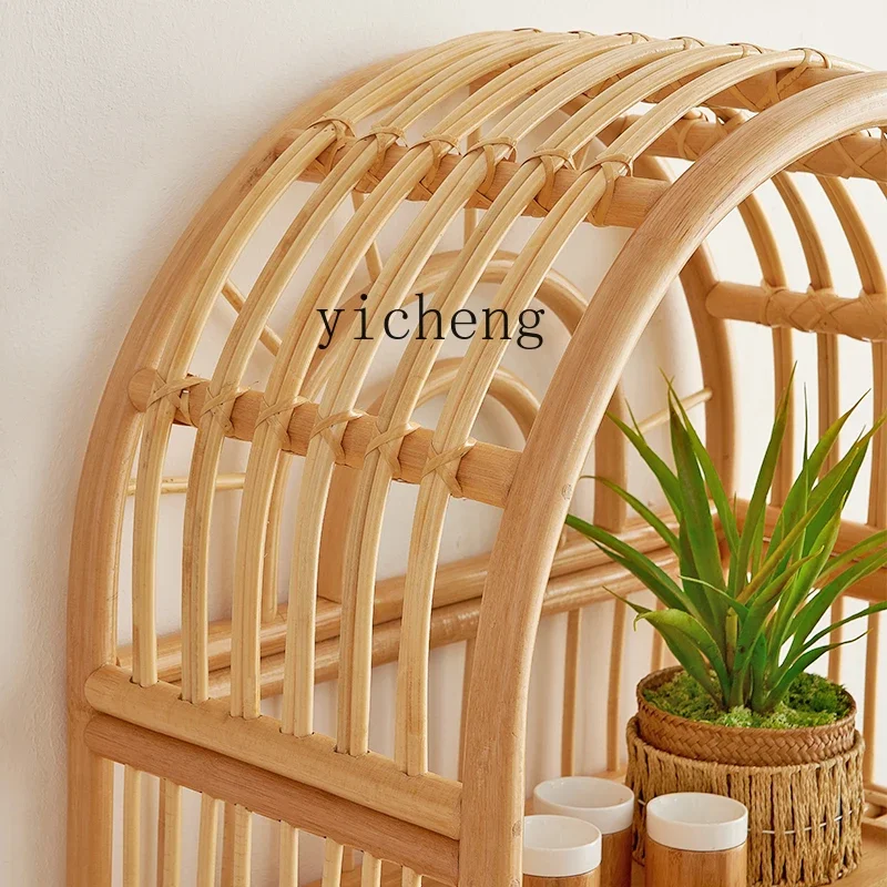 ZZ B & B رف الكتب جنوب شرق آسيا الروطان الفن الطابق الجرف تخزين الرف