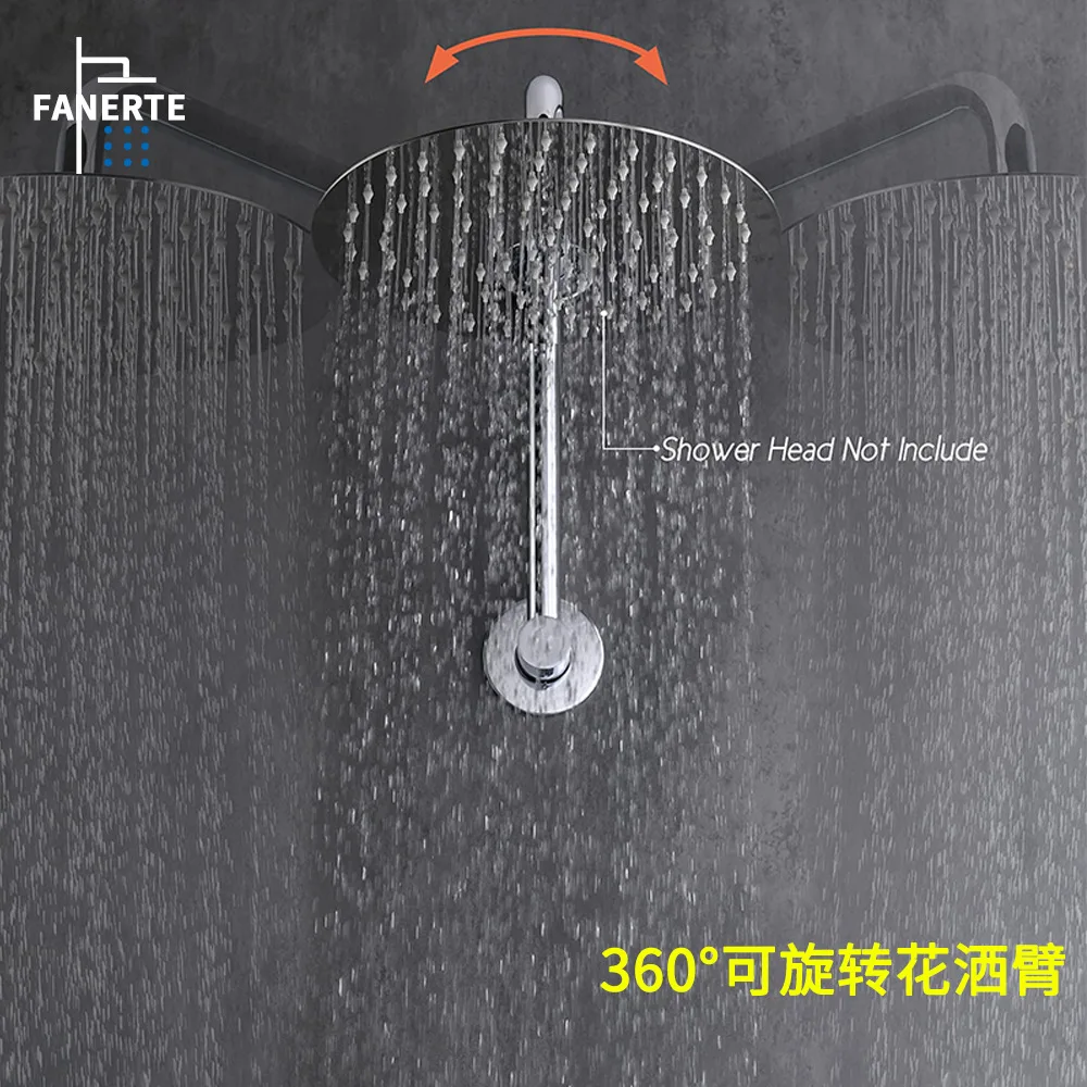 Rotatable S-shaped Extension Arm with Flange for High-rise Shower Pipe Shower Heads