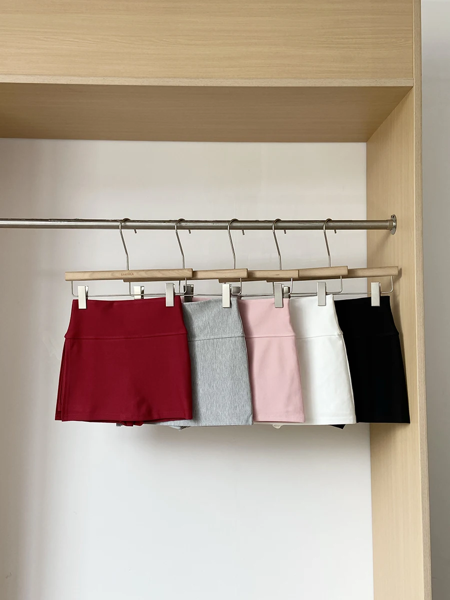 

Low-Waist Anti-Light Pink Skirt Women's Style Korean Design Summer New Sweet Small Size Bodycon Skirt Polyester Fiber