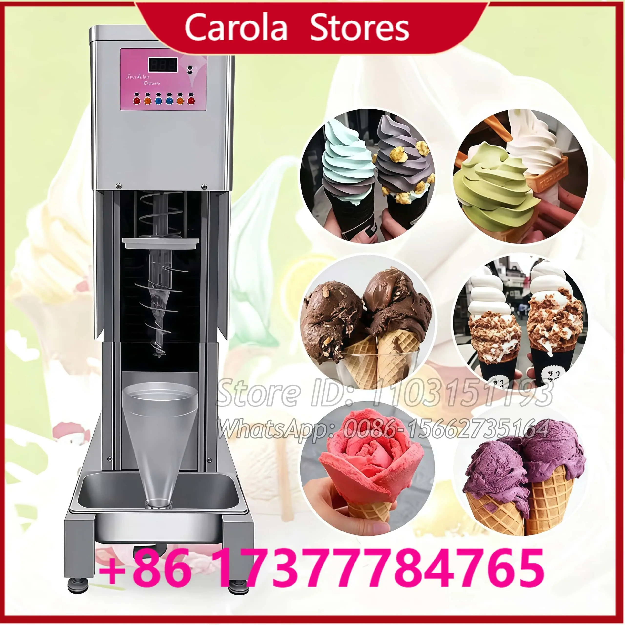 New Automatic Ice Cream Blending Machine Acai Ice Cream Mixer Blender Swirl Fresh Fruit Frozen Ice Cream Mixing Machine