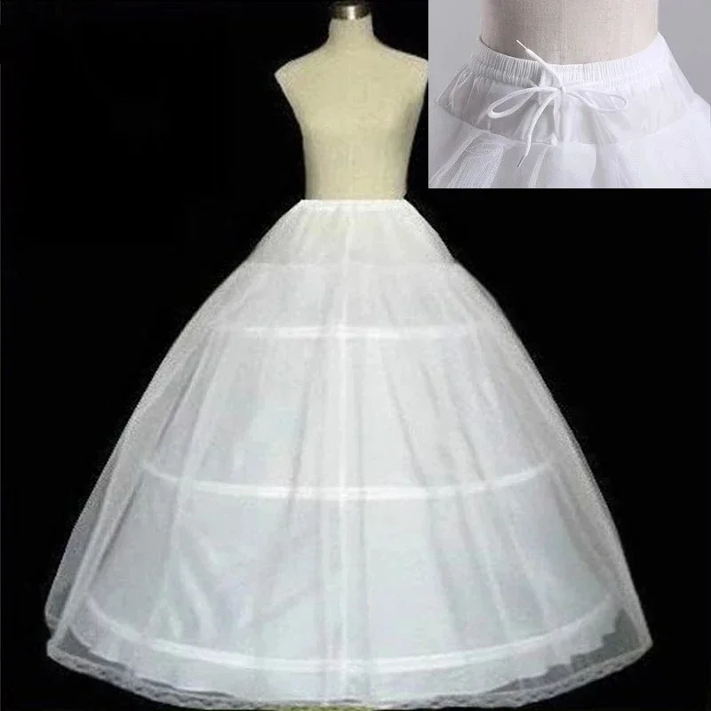 ราคาถูกสีขาว 3 Hoops Petticoat Crinoline SLIP กระโปรงสําหรับงานแต่งงานชุดเจ้าสาวในสต็อก