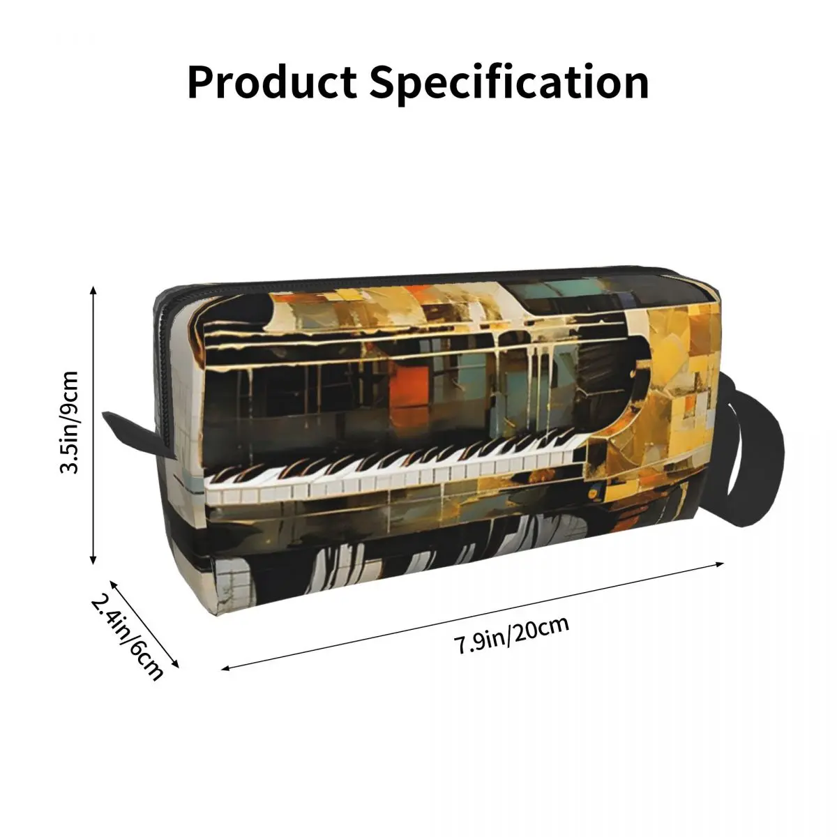 Musical Instrument Piano Music Notes Pencil Case for Boy Girl Pen Box Pencil Bag Stationery Supplies Travel Women Cosmetic Bag