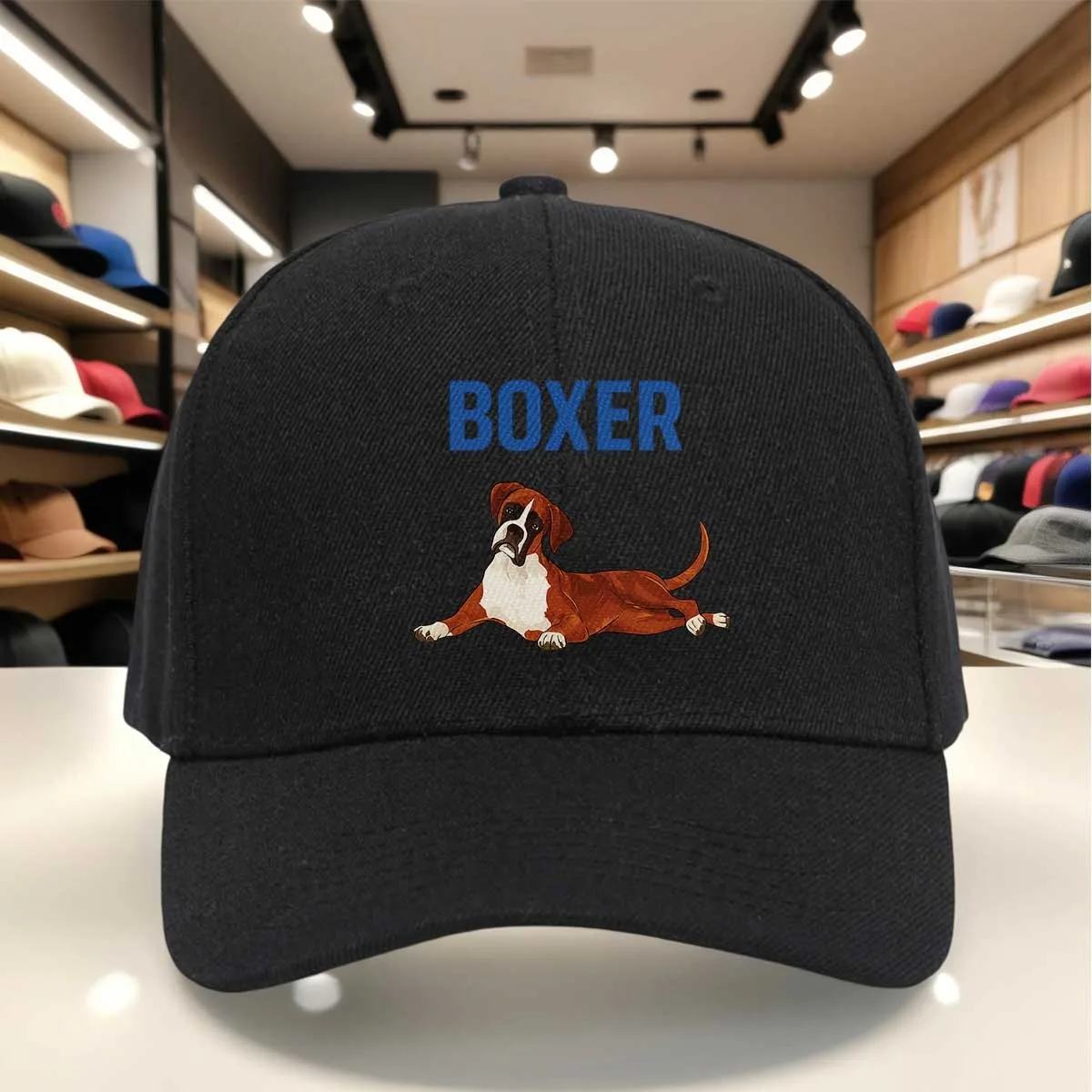Boxer Dog Cartoon Print Baseball Cap, Soft Comfortable Adjustable Hat, Breathable Casual Cap