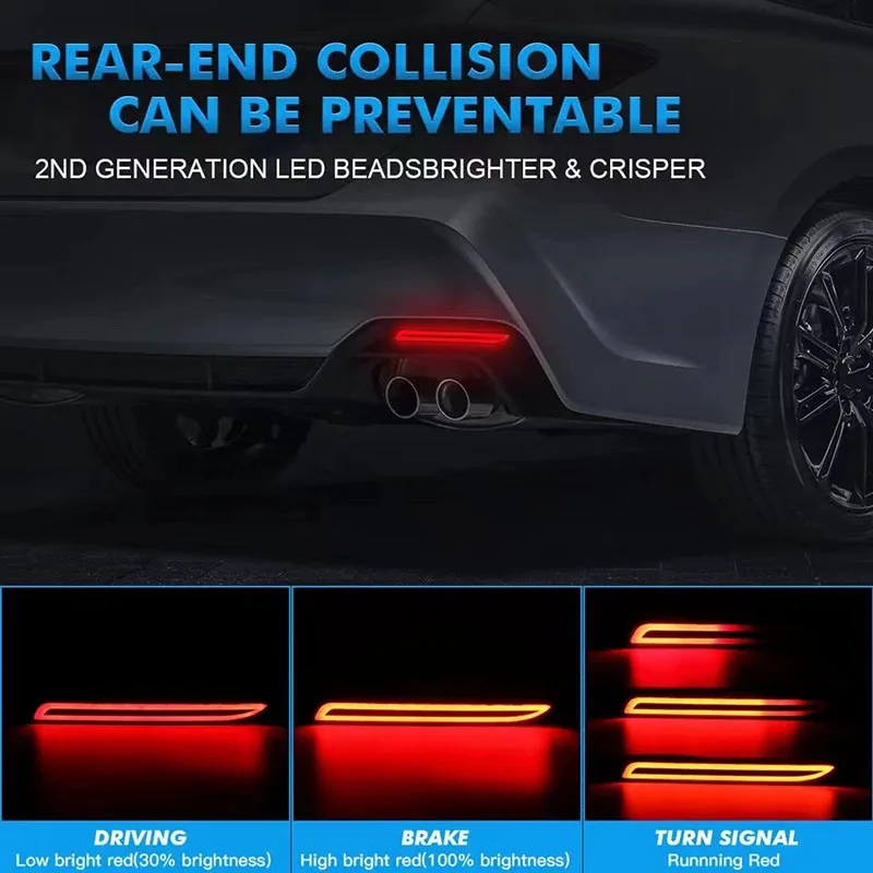 2 قطعة LED الوفير عاكس أضواء لتويوتا RAV4 كامري الذيل/الفرامل مصابيح الضباب الخلفي و ديناميكية بدوره مصباح إشارة 12 فولت 2006-2020 #6