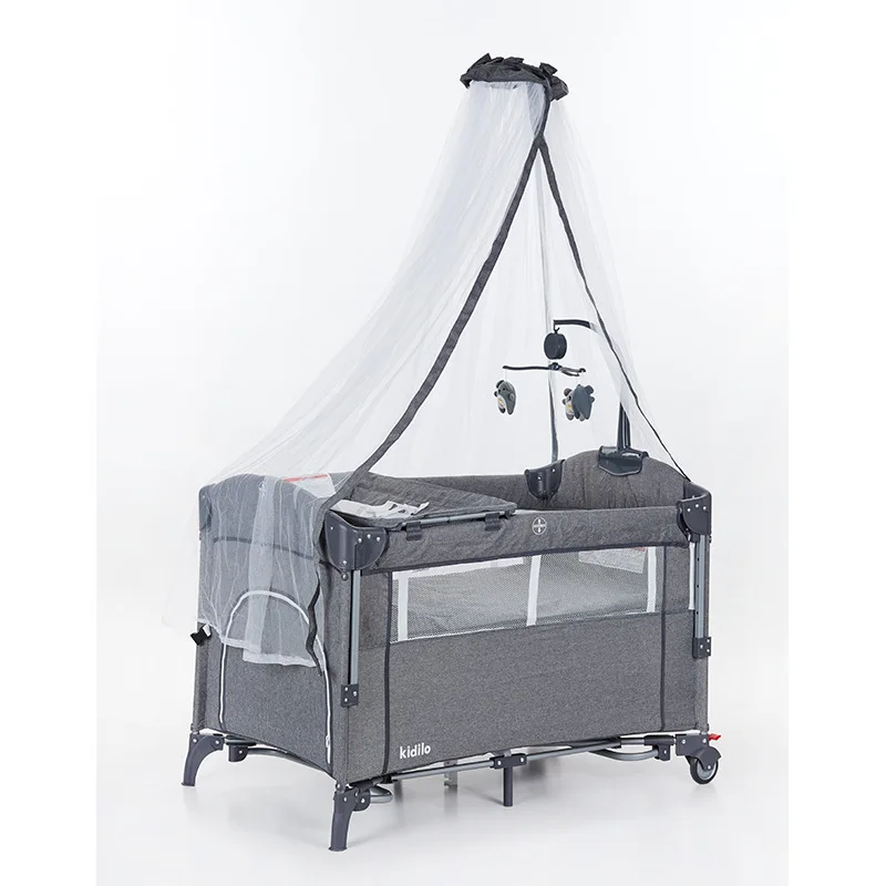 Babybett, multifunktional, einfach, faltbar, mobil, für Kinder, Spleißspielbett aus Metall