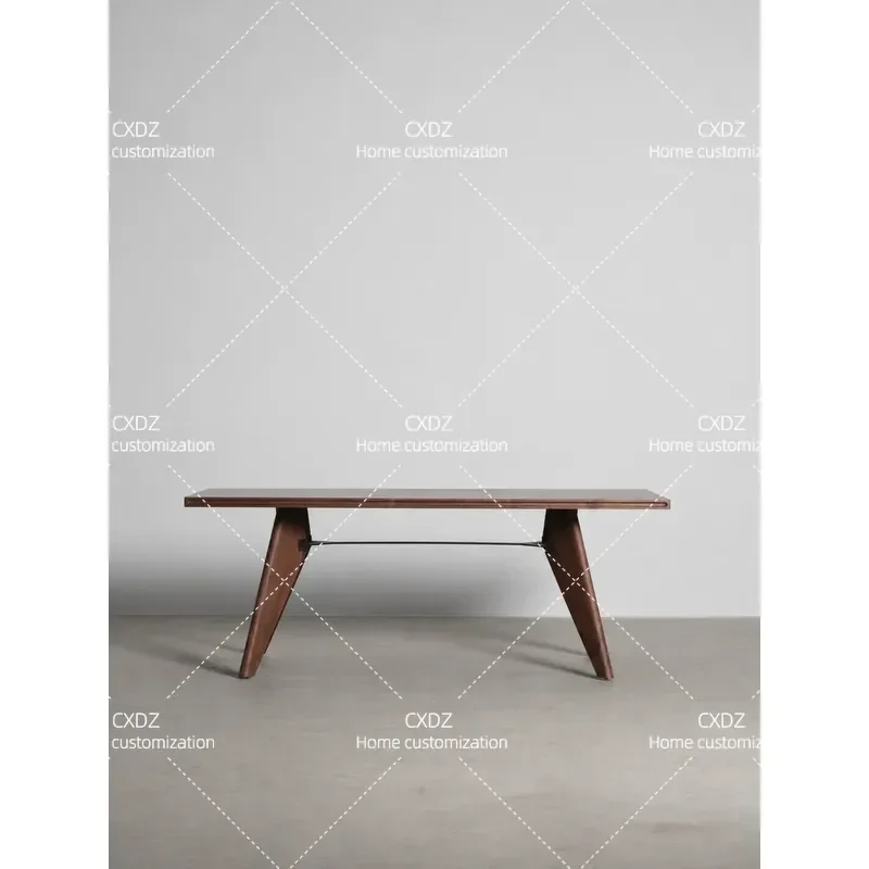 Medieval Style Wabi Sabi Simple Rectangular Dining Table Retro High End Solid Wood Workbench for Restaurant Home