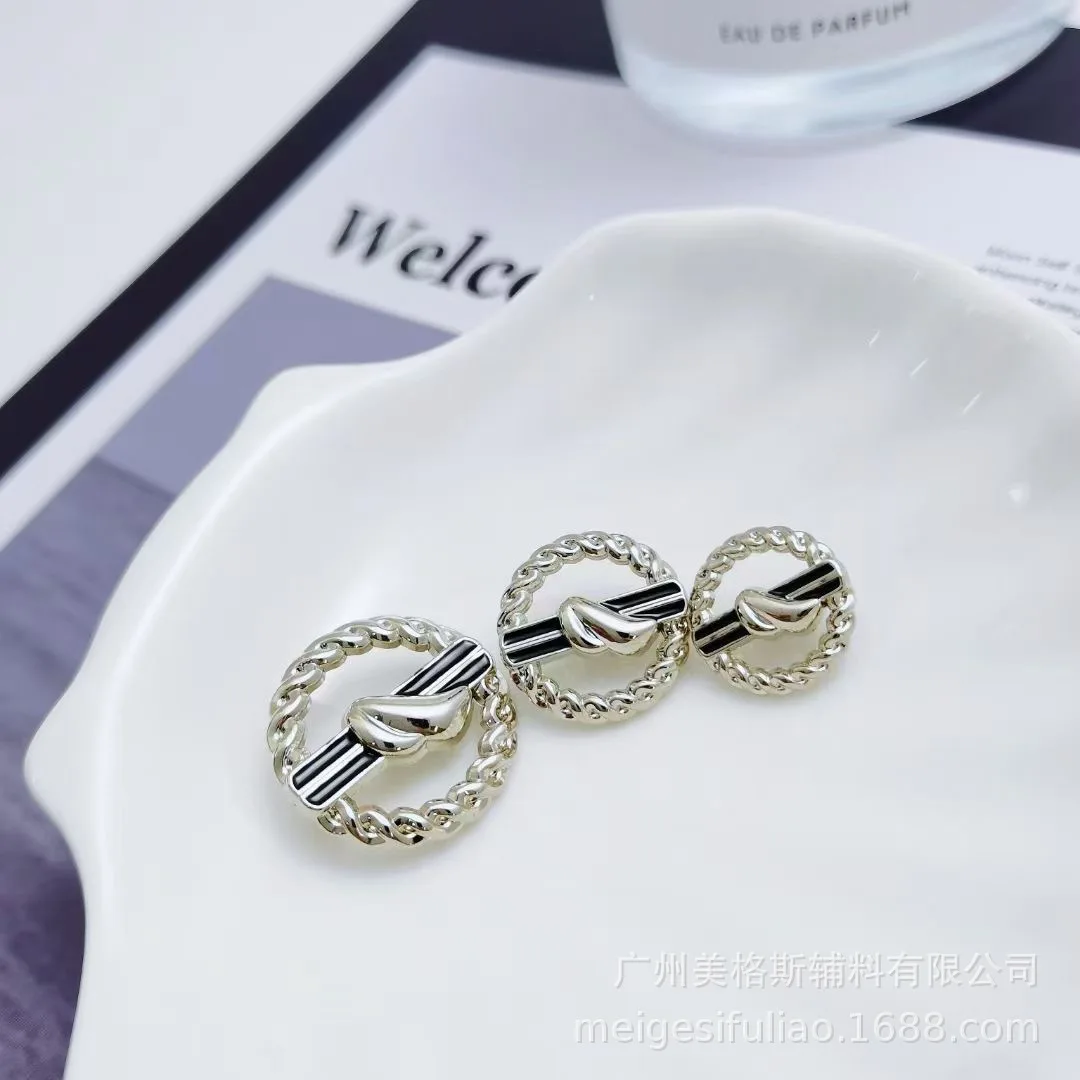 Hollow Out Oil Drip Metal Buttons Premium Alloy Hand Sew Ornament For Blazer Outerwear