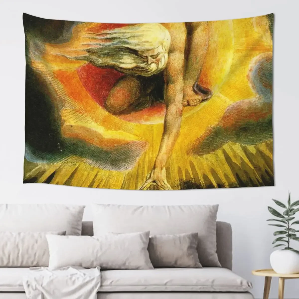 HD Ancient of Days, by William Blake HIGH DEFINITION Original colors Tapestry Home Supplies Decorative Wall Murals Tapestry