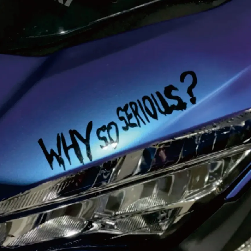 Why So Serious? Car Stickers Movie Lines Joker Personality Creative Letters Decorative Lamp Eyebrows Vinyl Decals