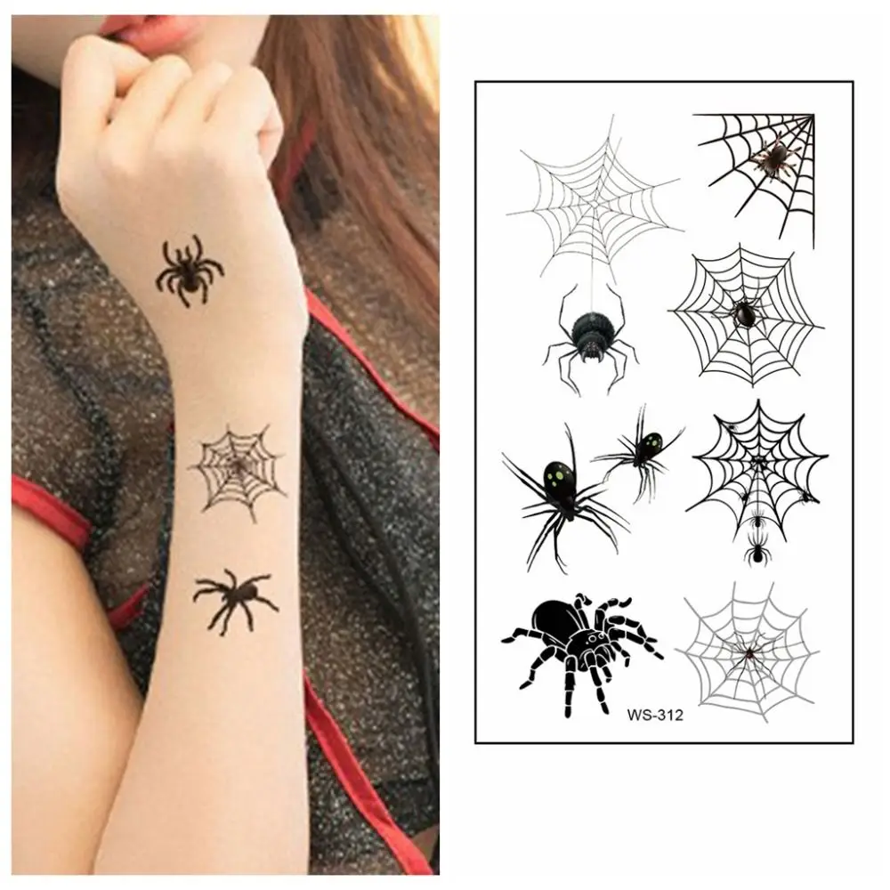 

40 листов реквизит для косплея паук временные татуировки водостойкие DIY наклейки для боди-арта макияж для лица реалистичные наклейки на Хэллоуин