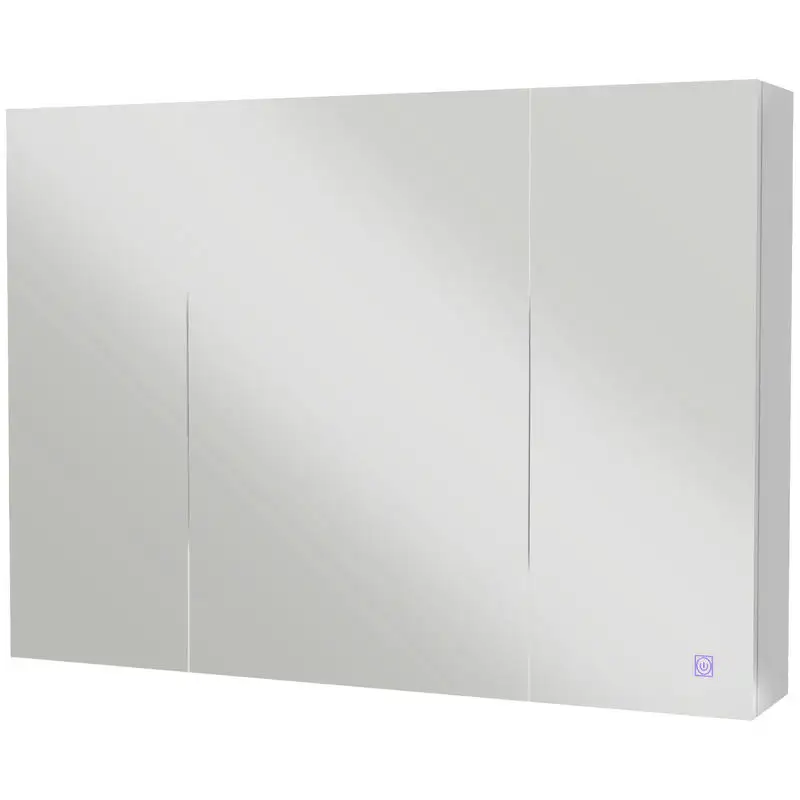 

Kleankin Wall Mounted Led Bathroom Mirror Cabinet 2 in 1 Type 3 Doors Mirror Cabinet 90L X 15W X 65H cm