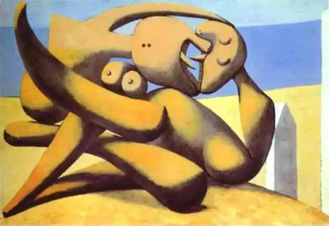 100% handmade high quality Abstract Oil Painting Reproduction on Linen Canvas Wall Art,Figures on a Beach by Pablo Picasso